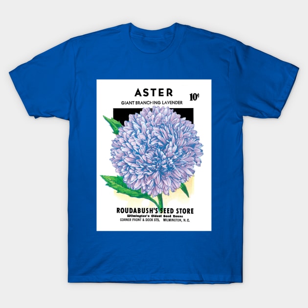 Vintage Aster Roudabush Seed Packet T-Shirt by MasterpieceCafe